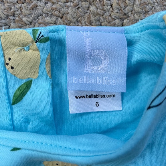 Bella Bliss Pima Cotton Blue and Yellow Lemon Dress Size 6 - Picture 2 of 4